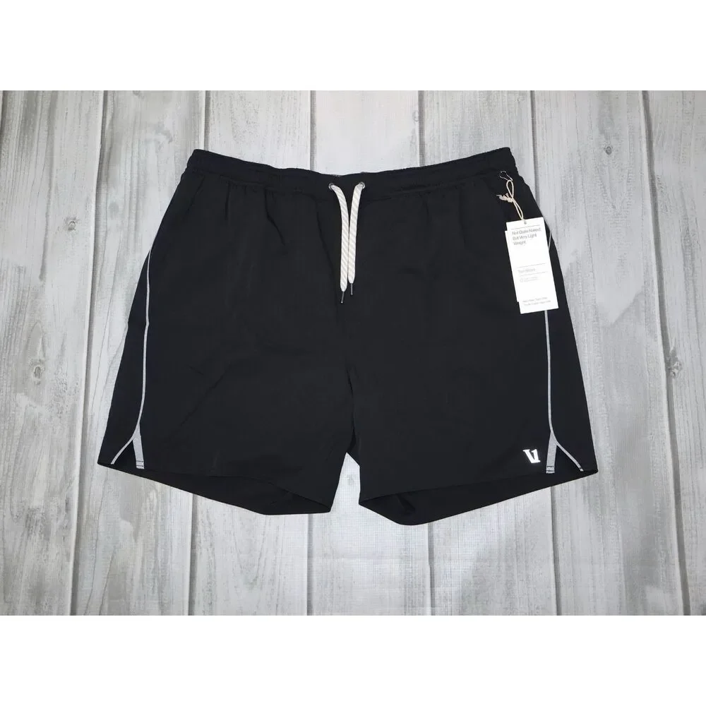 NEW Vuori Shorts Men's XXL Trail 2.0 Black Lined Athletic Gym Run Training 6